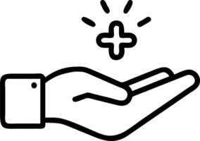 Hand presenting holographic bonding symbol representing empathy understanding bonding in empty space background Set 2 vector
