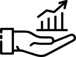 Hand presenting holographic business growth optimization symbol representing expansion optimization in empty space background Set 2 vector