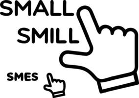 Hand pointing at holographic SME business growth icons with various business related symbols representing growth strategy success of small and medium sized enterprises in empty spa Set 5 vector