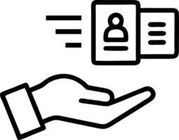 Hand pointing holographic policy management device with documents compliance organizational policies icons in empty space vector