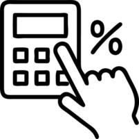 Hand pointing to holographic calculator with tax percentages illustrating tax calculation interface in financial planning Set 2 vector