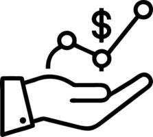 Hand operating holographic financial adjustment tools for profit and revenue with empty space background vector