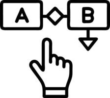 Hand interacts with glowing Plan A vs selection interface representing digital plan selection and comparison vector