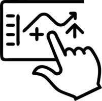 Hand manipulating dynamic graphs and data points on a holographic interface to depict data analysis in business intelligence Set 2 vector