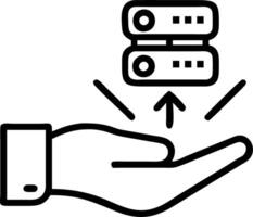 Hand interacting with holographic VPN server interface displaying network security encryption internet privacy icons symbolizing secure VPN connection in empty space vector