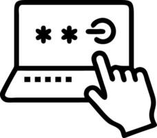 Hand interacting with holographic two factor authentication device showing shield 2FA secure access icons in empty space Set 3 vector