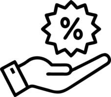 Hand interacting with holographic zero percent interest rate symbol representing zero percent financing discounts no commission sales promotions in empty space vector