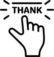 Hand interacting with holographic thank you message interface showing glowing Thank You symbols in empty space Set 5 vector