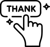 Hand interacting with holographic thank you message interface showing glowing Thank You symbols in empty space Set 6 vector