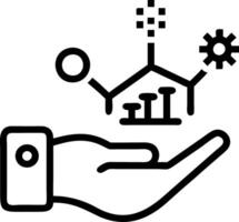 Hand interacting with holographic skills interface displaying learning growth teamwork innovation icons in empty space Set 5 vector