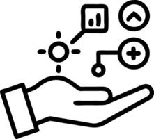 Hand interacting with holographic skills interface displaying learning growth teamwork innovation icons in empty space vector