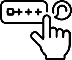 Hand interacting with holographic two factor authentication device showing shield 2FA secure access icons in empty space vector
