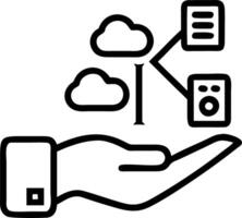 Hand interacting with holographic SAP system interface showing business process automation data management digital transformation icons on laptop in empty space Set 9 vector