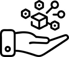 Hand interacting with holographic SAP system interface showing business process automation data management digital transformation icons on laptop in empty space Set 7 vector