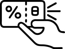 Hand interacting with holographic personal loan device showing financial services interest rates payment options icons in empty space vector