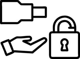Hand interacting with holographic padlock over files and folders to represent document security in business environments vector