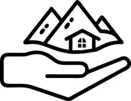 Hand interacting with holographic mountain cabins map for family trips with empty space background Set 2 vector