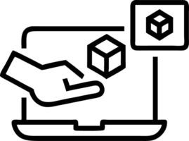 Hand interacting with holographic SAP system interface showing business process automation data management digital transformation icons on laptop in empty space Set 4 vector