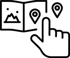 Hand interacting with holographic map showcasing top family trip destinations with empty space background vector