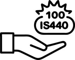 Hand interacting with holographic ISO standards interface showing quality assurance compliance certification icons representing business technology and quality management concepts Set 2 vector