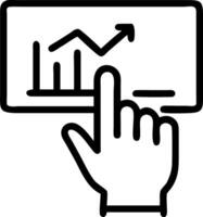 Hand interacting with holographic financial metrics display for revenue analysis with empty space background Set 3 vector