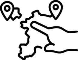 Hand interacting with holographic Europe map highlighting family trip destinations with empty space background vector