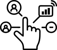 Hand interacting with holographic digital literacy activities with empty space background Set 30 vector
