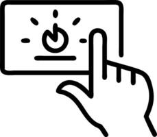 Hand interacting with holographic display showing investment real estate trends in empty space Set 3 vector