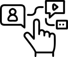 Hand interacting with holographic digital literacy activities with empty space background Set 38 vector