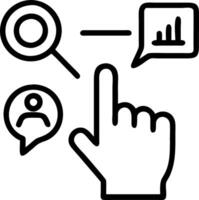 Hand interacting with holographic digital literacy activities with empty space background Set 31 vector
