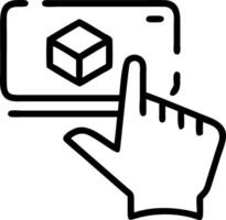 Hand interacting with holographic digital literacy activities with empty space background Set 21 vector