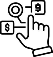 Hand interacting with holographic digital literacy activities with empty space background Set 15 vector