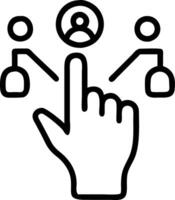 Hand interacting with holographic digital literacy activities with empty space background Set 22 vector