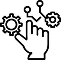 Hand interacting with holographic digital literacy activities with empty space background Set 7 vector