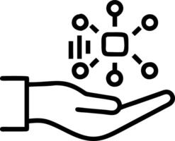 Hand interacting with holographic digital literacy activities with empty space background Set 11 vector
