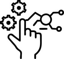 Hand interacting with holographic digital literacy activities with empty space background Set 3 vector