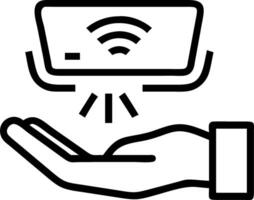 Hand interacting with holographic device showcasing digital literacy in education with empty space background Set 14 vector