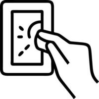 Hand interacting with holographic device showcasing digital literacy in education with empty space background Set 3 vector