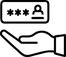Hand interacting with holographic cybersecurity device showing username password lock icons in empty space Set 2 vector