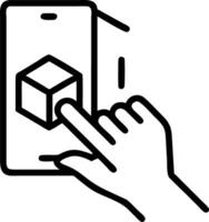 Hand interacting with holographic device showcasing digital literacy in education with empty space background vector