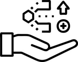 Hand interacting with holographic cost reduction device showing quality speed efficiency optimization icons for business performance in empty space Set 5 vector