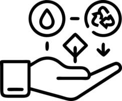 Hand interacting with holographic carbon footprint device showing carbon reduction net zero sustainability icons in empty space Set 2 vector