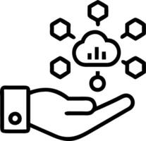Hand interacting with holographic API interface displaying application programming cloud computing global network security icons symbolizing integration development in empty space vector