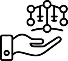Hand interacting with holographic AI laws interface displaying artificial intelligence legal standards ethics regulatory compliance icons symbolizing AI regulations and technology vector