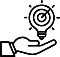 Hand interacting with holographic 2026 business goals interface displaying lightbulb with target symbol goal setting future strategies action plans for 2026 in empty space concept Set 3 vector