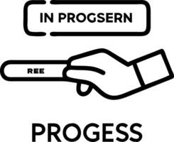 Hand interacting with a floating progress bar with steps marked as In Progress and Completed to illustrate progress tracking in project management Set 2 vector