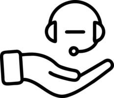Hand hovering over headset icon representing call center support and customer service interactions Set 2 vector