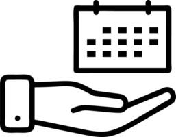 Hand interacting with a floating calendar showing highlighted dates for calendar planning in a professional environment vector