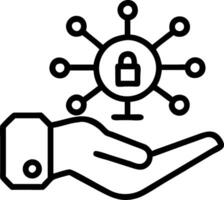 Hand holding holographic Zero Trust security model interface surrounded by security icons emphasizing cybersecurity principles and secure network access in empty space Set 3 vector