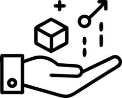Hand holding holographic tracking icon illustrating profit management revenue tracking in empty space background Set 2 vector
